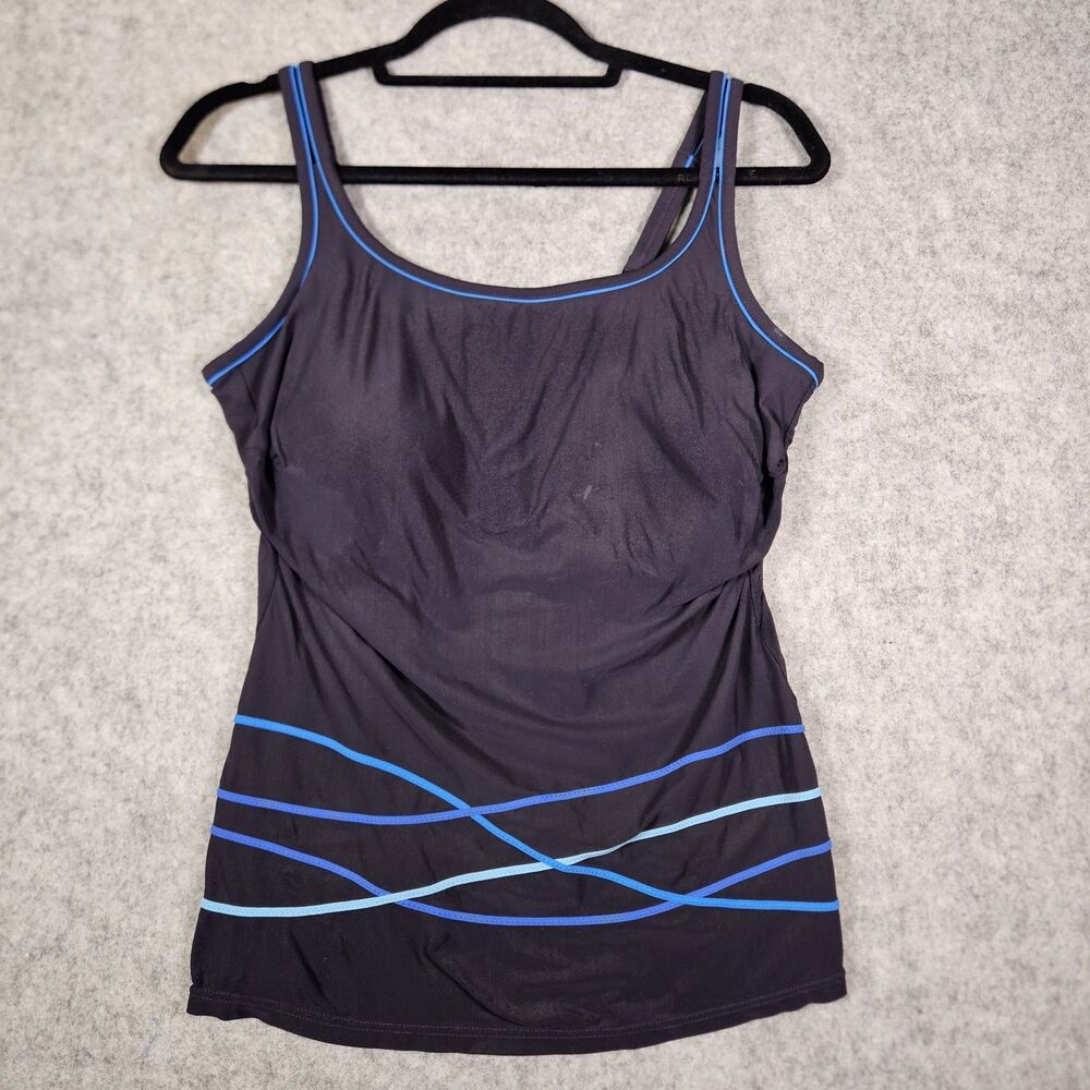 Anita Care Womens Navy‎ Mastectomy Friendly Tankini Top Comfort Summer C Cup/14